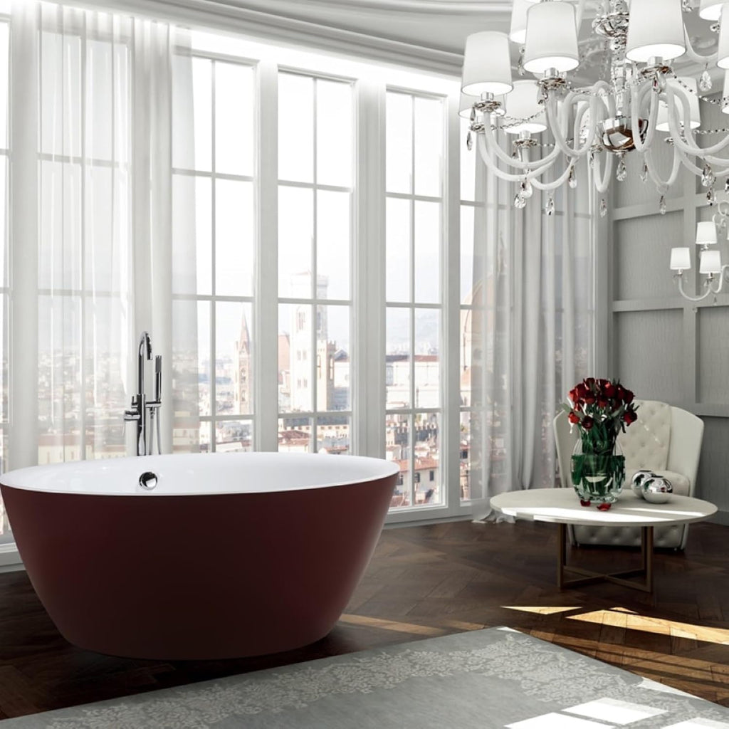 BA6832RD Prato 59 inch Freestanding Bathtub in Glossy Red, 59'
