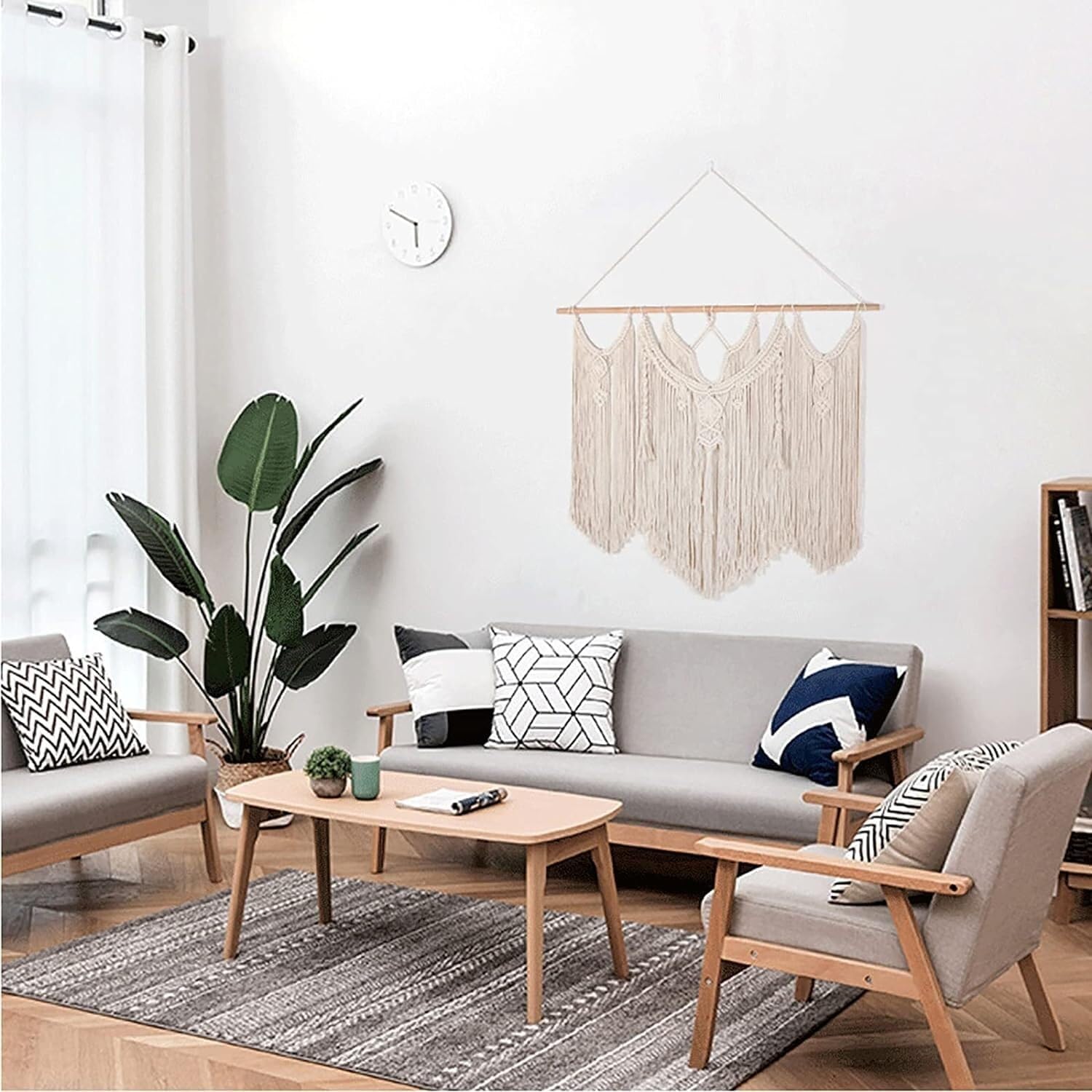 Tapestries Knitted Tapestry Wall Hanging Macrame, Big Size Macrame Tapestry Wall Hanging Chic Handicrafts Woven Tapestry Modern Bedroom Wall Decoration,31.5x39.3 Inch Tapestry