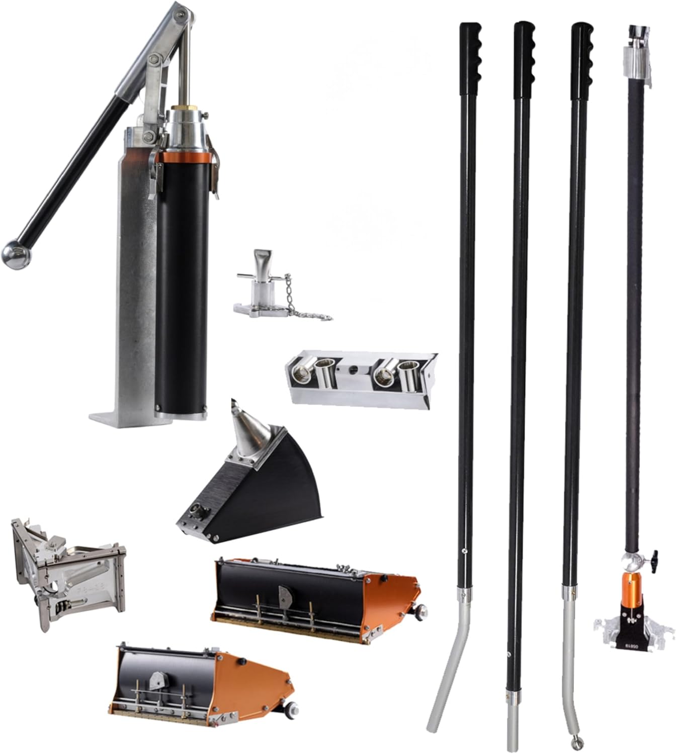 10' & 12' Finishing Set with Flat Boxes, Pump, Corner Roller, Angle Box, Angle Head & Fiberglass Handles | Drywall Master – Professional Drywall Taping & Finishing Kit