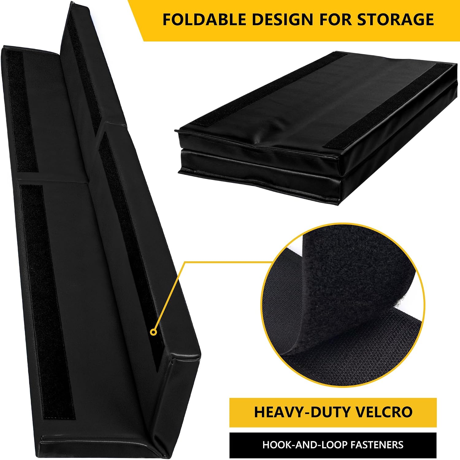Wall Corner Guards & Edge Protector, Heavy Duty Wall Corner Protective Safety Padding, All-Weather 2 Sides Corner Pad for Gyms, Basketball Court, Playrooms, Garages,etc. (Black, 5FT Tall 6in Sides)