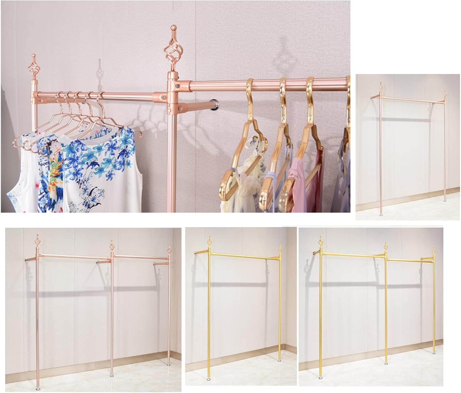 Clothing Rack Wall Mounted Display Clothes Clothing Store Garment Rack Hanger for Hanging Clothes,Commercial Multi-Functional Bedroom Organizer Storage Shel(A-120x30x188cm
