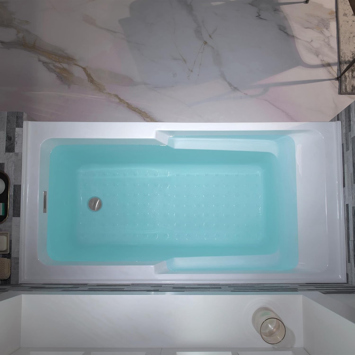 WOODBRIDGE 54' Acrylic Rectangular Alcove Soaking Bathtub in White with Right Drain, Chrome Pop-Up Drain Included BA5430R