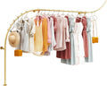 Industrial Pipe Wall Shelving System for Towel and Garment Racks,Creative Display Garment Racks in Boutique Clothing Stores,Modern Retail Clothing Rail garm(250cm