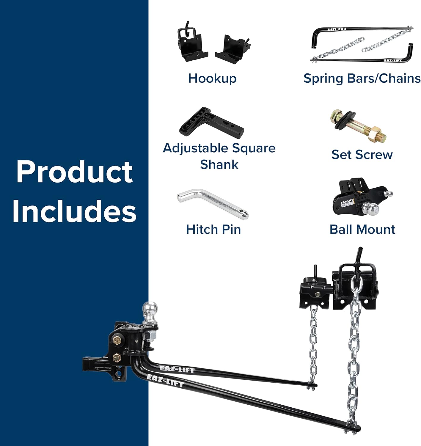 Eaz-Lift Elite 1,000lb Weight Distribution Hitch with Height Adjustable Forged Shank (48053)
