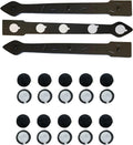The Rustic Express - Self Adhesive 3 Iron Straps 18' & 20 Round Clavos 1' - Decorative Hinges & Clavos for Farm, Fiberglass, Metal, Wooden Gate Hinge and Garage Door Hardware - Black