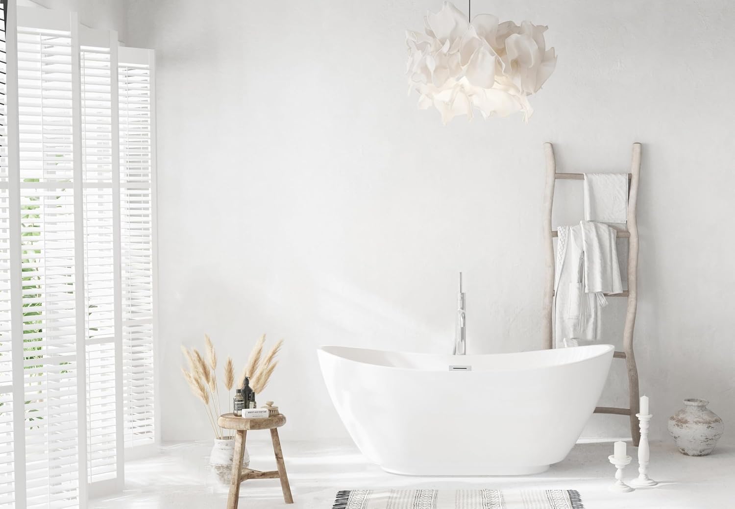 62' Bathtub, Iron and Nylon and Fiberglass, Glossy White