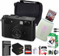 FUJIFILM X Half Premium Compact Digital Camera (Black) Bundle with Fuji INSTAX MINI Link 3 Smartphone Printer (Sage Green) + Instax Mini Film + Extra Battery + Charger + 64GB Memory Card + More