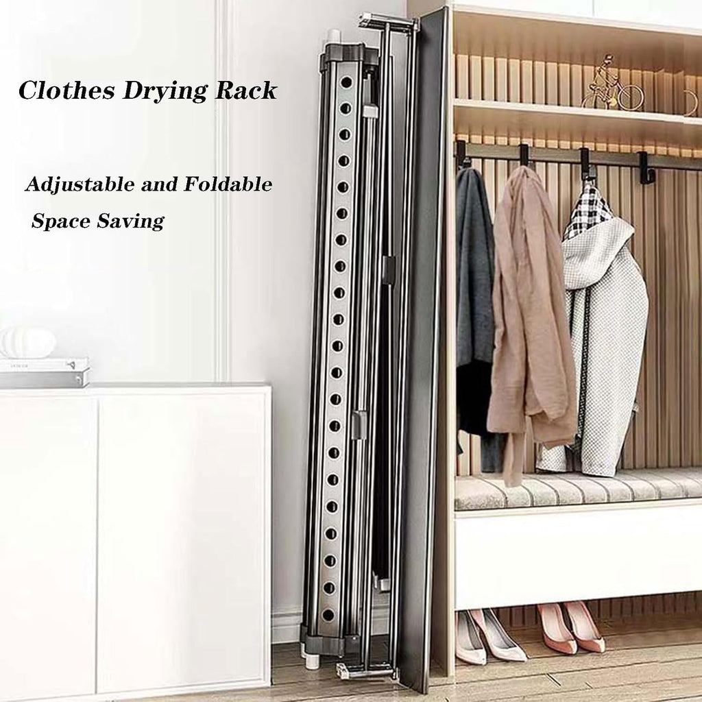 Clothes Drying Racks for Laundry Outdoor, Laundry Drying Rack Foldable, Aluminum Alloy Laundry Stand Organizer with Wheels, Rolling Garment Rack Heavy Duty (Black 230cm/91in)