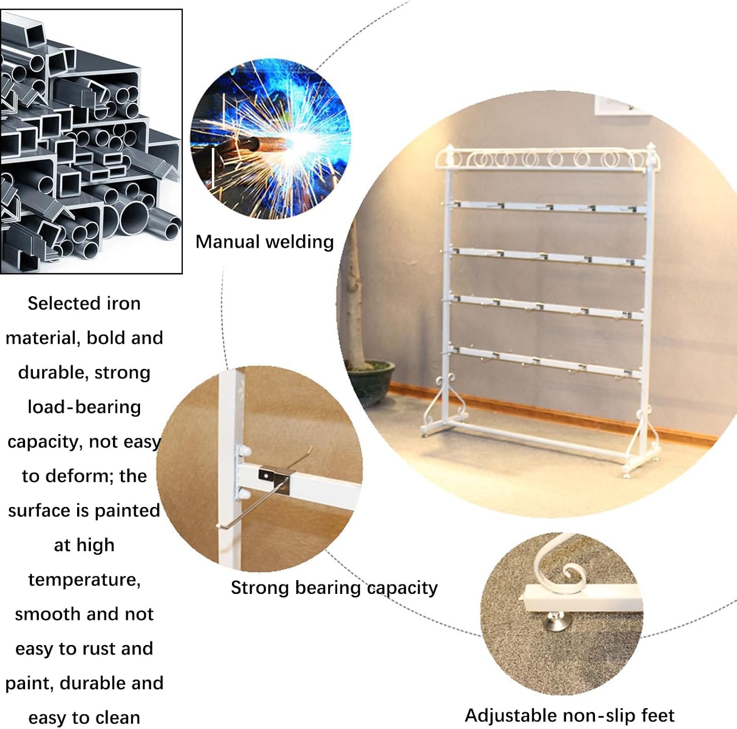 Retail Display Racks, Underwear Rack, Clothing Store Garment Rack Sock Rack, Versatile Bra Slippers Panties Swimsuit Shorts Accessories Storage Hange(Black-120x40x150CM