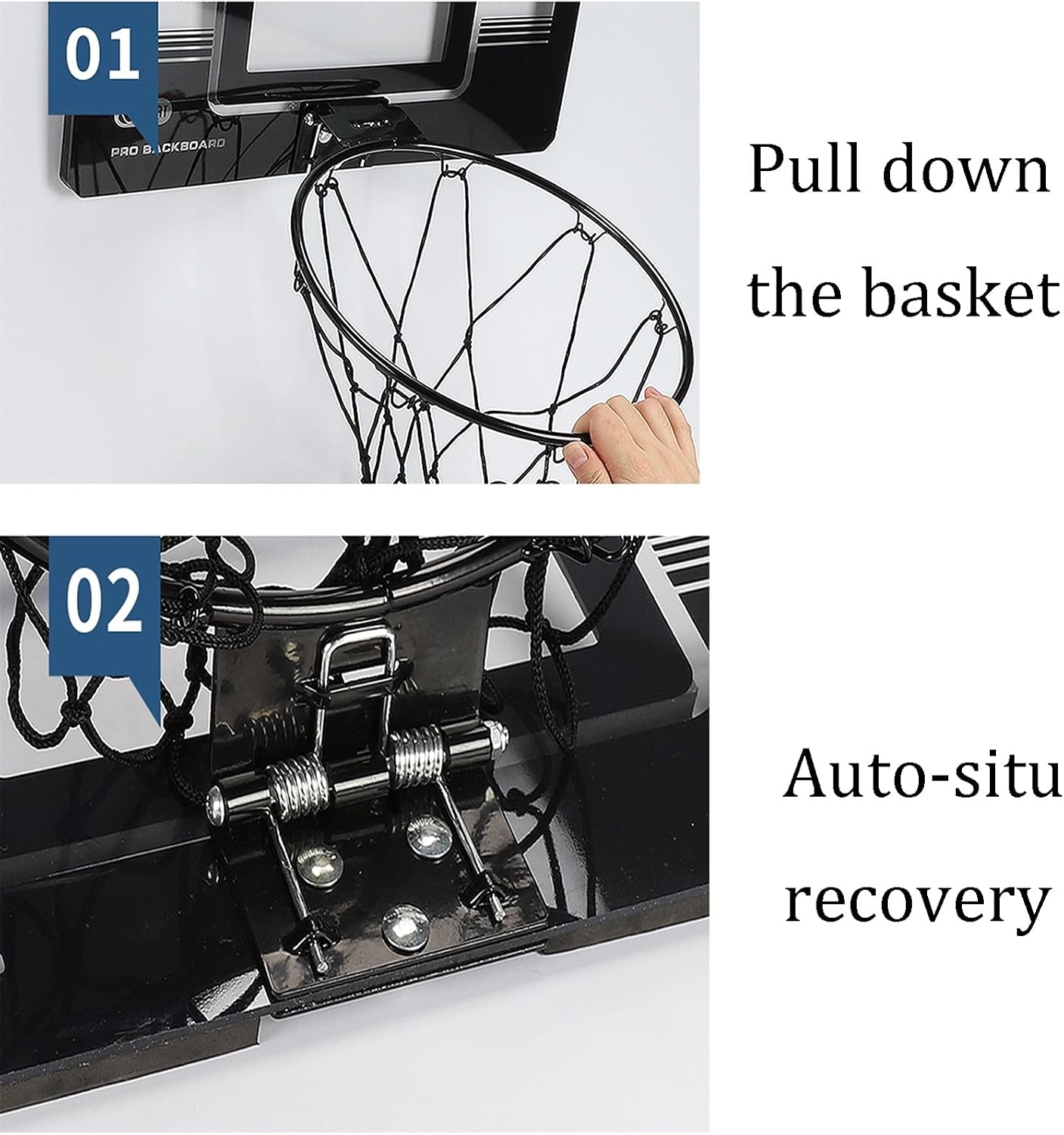 Basketball Rim The Wall-Mounted Basketball Hoop Can Be Folded for Storage, Children's Mini Outdoor Basketball Board (Color : Blue, Size : 45.5x30.5cm)