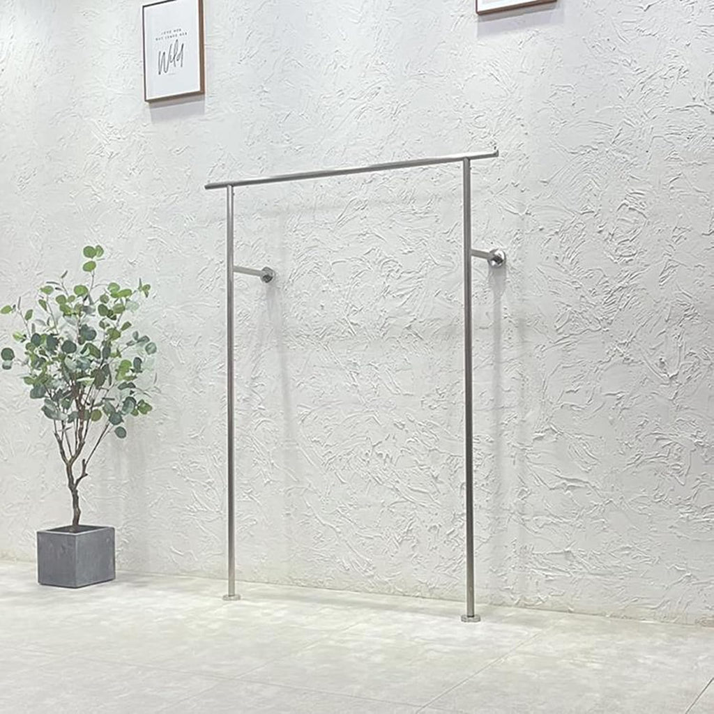 Commercial Garment Rack with Heavy Duty Hanging Rod, Industrial Pipe Closet Organizer for Clothing Store Display and Retail Shelves