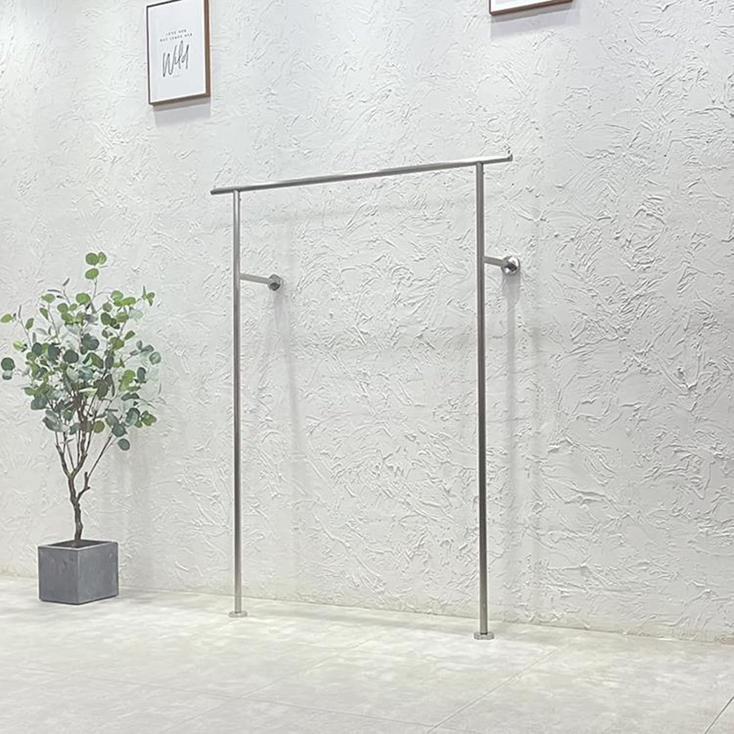 Commercial Garment Rack with Heavy Duty Hanging Rod, Industrial Pipe Closet Organizer for Clothing Store Display and Retail Shelves