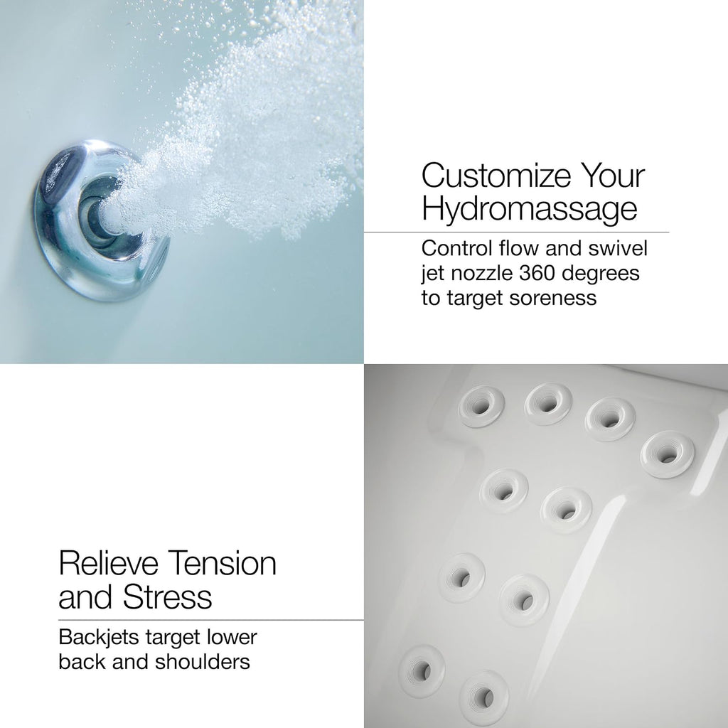 Kohler K-1122-RA-95 Archer 5Ft Whirlpool with Comfort Depth Design, Integral Apron and Right-Hand Drain, Less Heat, Ice Grey