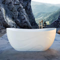 Freestanding Bathtub – Modern Soaking Tub With Ergonomic Design, Extra Deep Stand Alone Tub, Premium Solid Surface Bathtub For Luxury Bathroom Spaces (59',White)