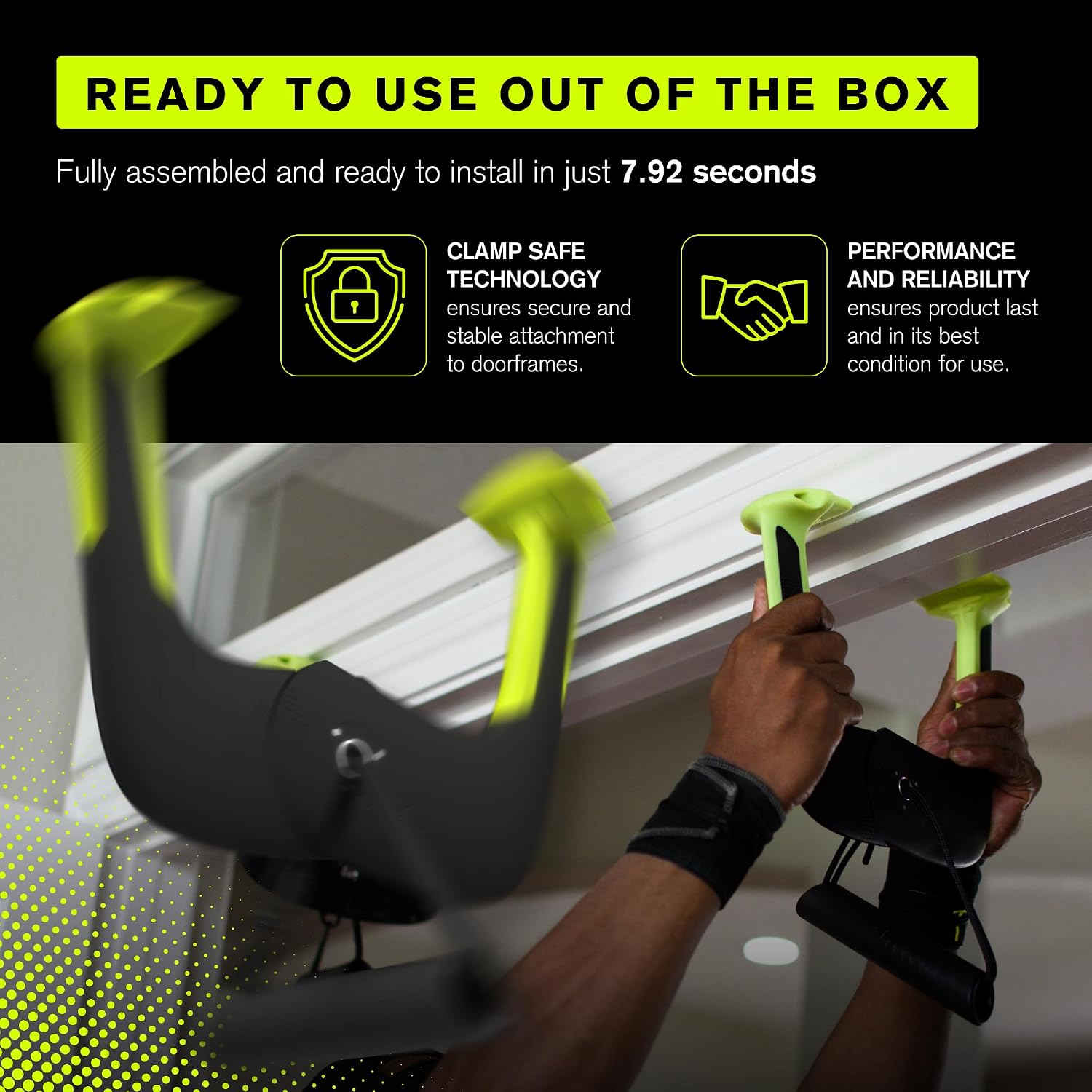 Duonamic Eleviia: Portable Doorway Pull-Up Bar – Lightweight, Travel-Ready, 250 lb Capacity
