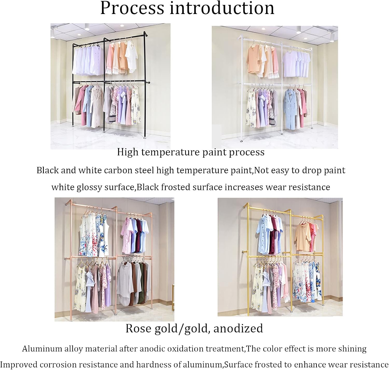 Industrial Pipe Clothing Racks Wall Mounted Clothes Racks Double Hanging Rods Heavy Duty Garment Rack for Boutiques Retail Display,Walk-in Closet System,MUL(D-Single Group