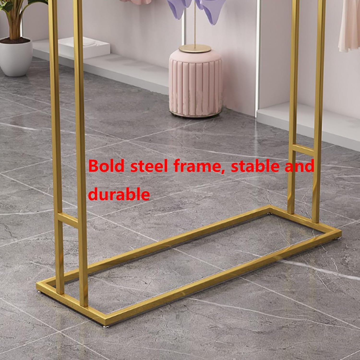 Modern Double Rod Clothing Garment Rack Heavy Duty Hanging Clothes Shelf Organizer for Bedroom and Clothing Store Fashion Display,Black 120 * 50 * 130cm