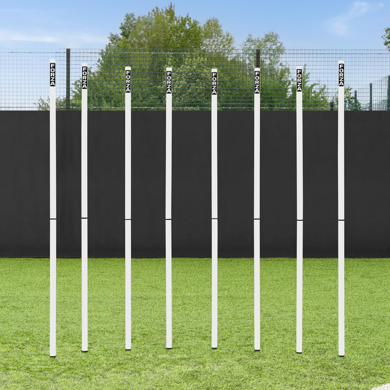 FORZA Slalom Agility Poles | Improve Endurance, Speed & Footwork | Color, Size & Rubber Base Options Available [8 Pack]