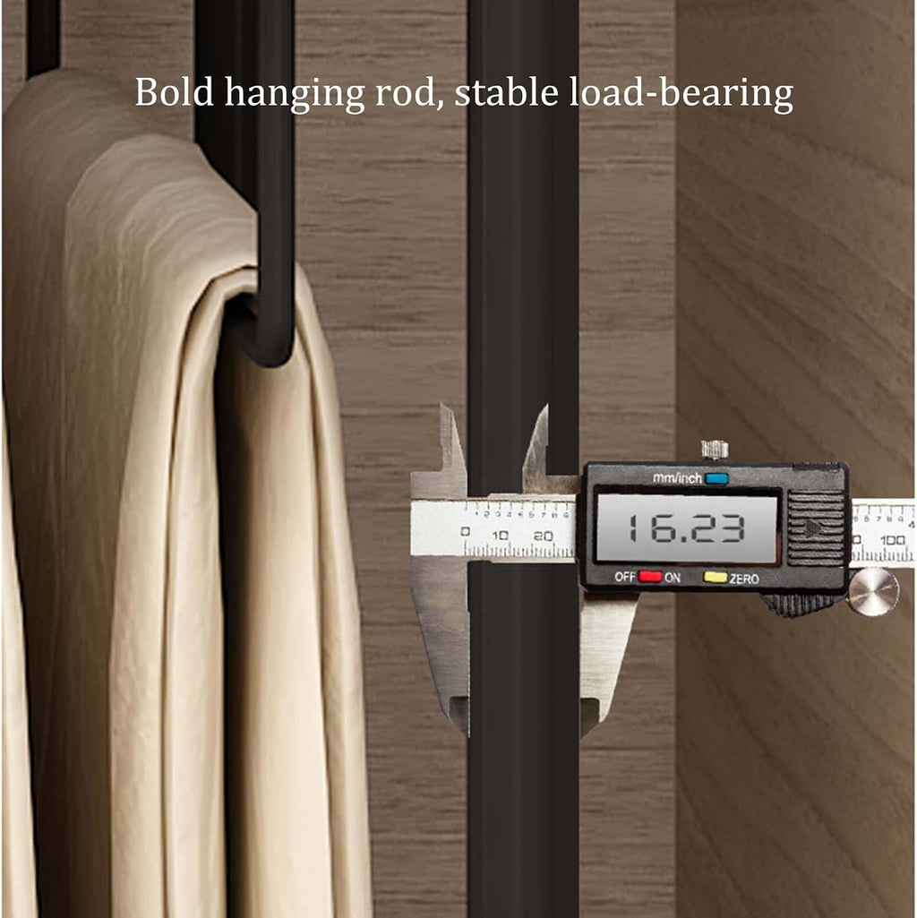 Display Stand Freestanding Pants Hangers Rolling Trolley Trousers Rack, Movable Multifunctional Jeans Hangers Closet Organizer Shelf Metal Garment Rack (White + Hanger