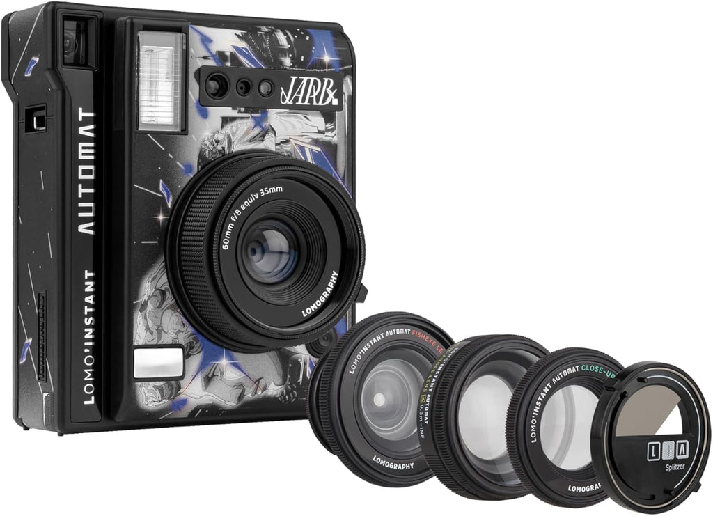 Lomography Lomo'Instant Automat Camera & Lenses, Jarb Edition, Instant Camera Compatible with Fujifilm Instax Mini Film