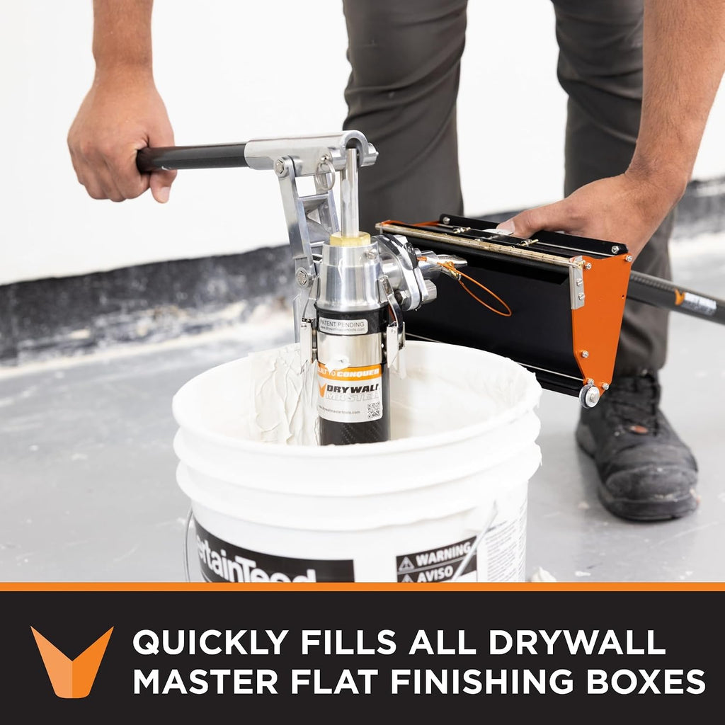 10' & 12' High Capacity Flat Box Set with Pump, Filler, and 42' 180 Sure-Stop Handle | Drywall Master – Professional Drywall Finishing Tools - Chicago Family Company