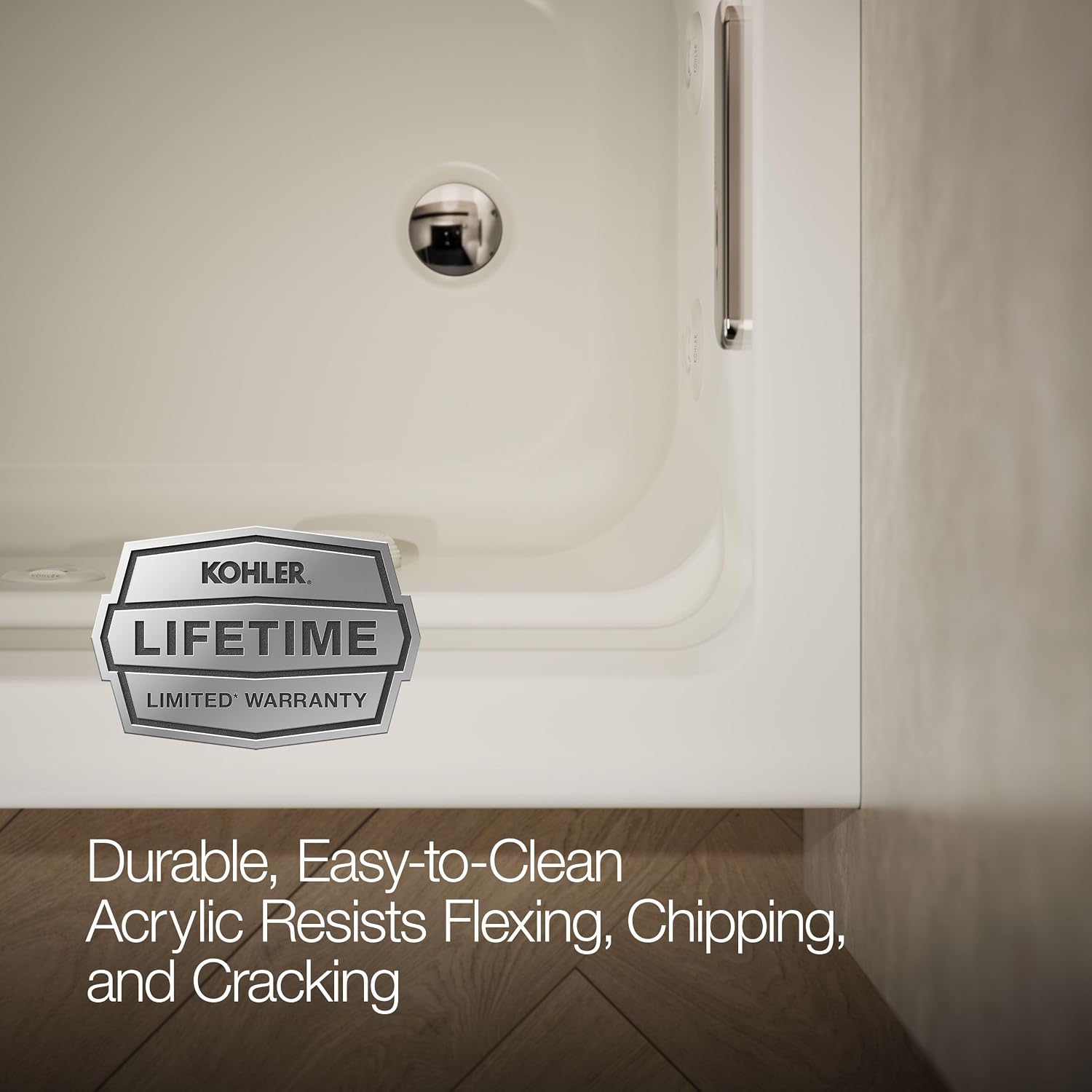 KOHLER K-1122-RA-96 Archer 5-Foot Whirlpool, Biscuit