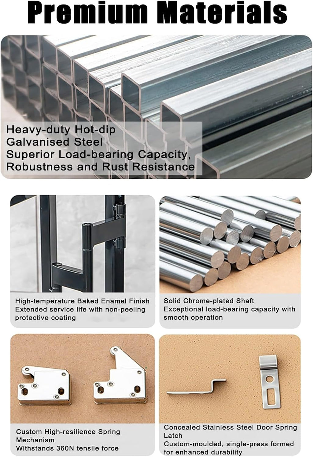 Heavy-Duty Galvanised Steel Access Door, Customisable Concealed Service Gate for Bathroom Tiles, for Hiding Pipes, Cables, and Fire Hydrants(6x6in/160x160mm)