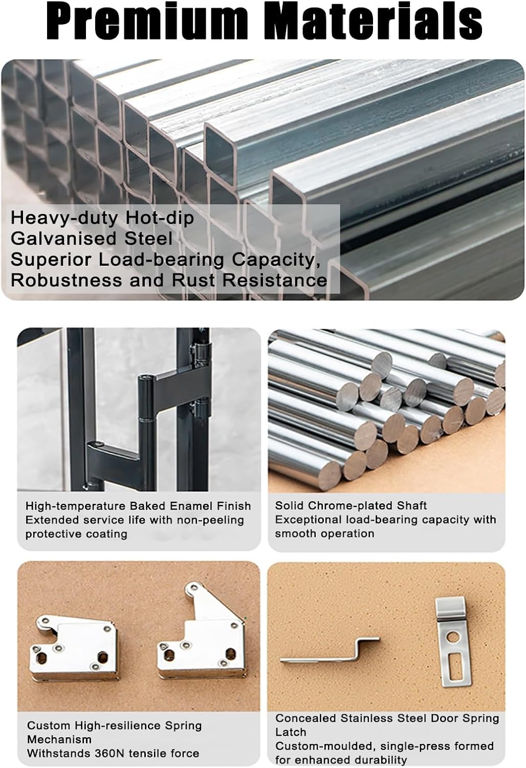 Heavy-Duty Galvanised Steel Access Door, Customisable Concealed Service Gate for Bathroom Tiles, for Hiding Pipes, Cables, and Fire Hydrants(6x6in/160x160mm)