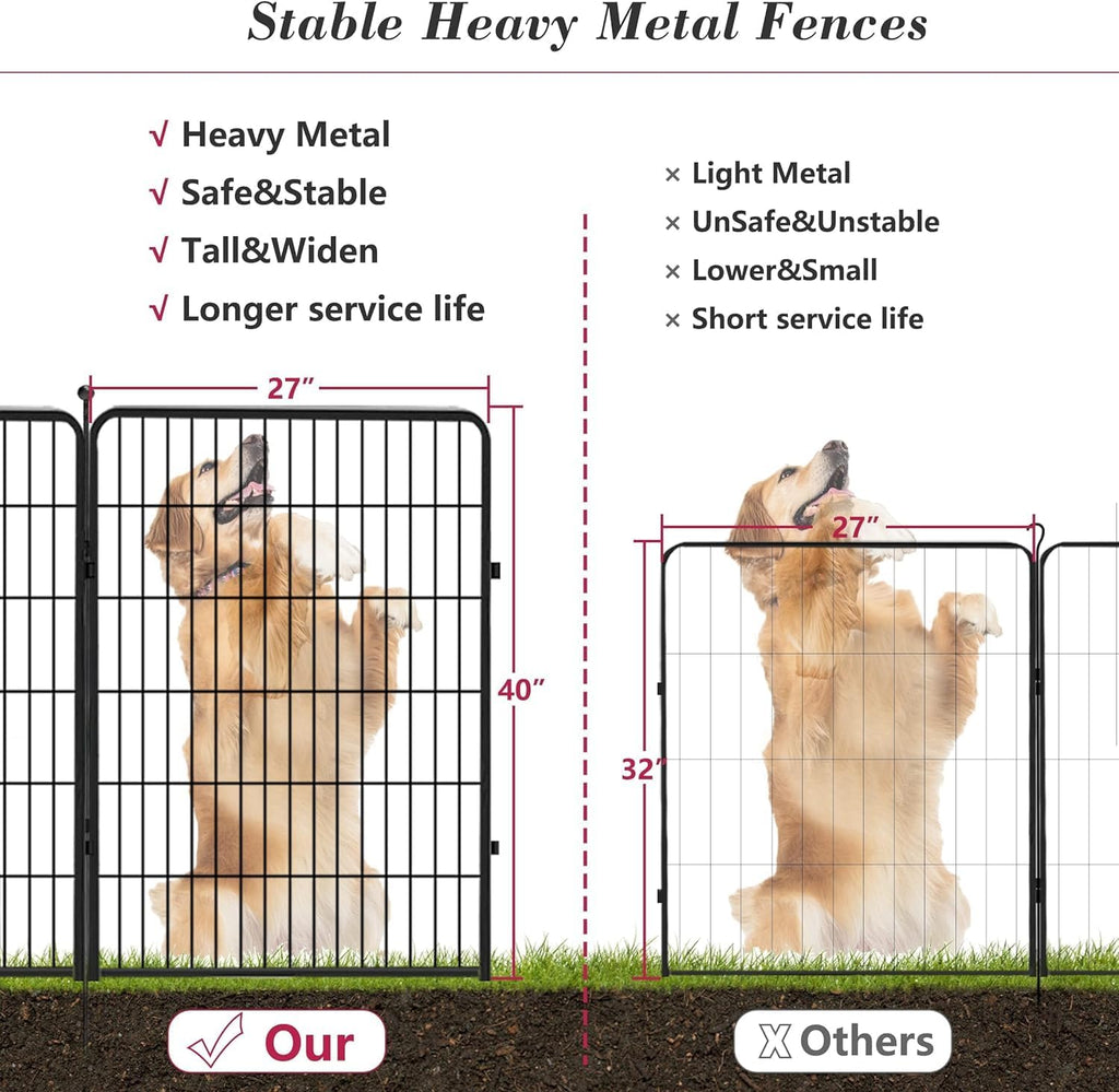 Dog Playpen Outdoor 40 inch 16 Panels Indoor Dog Pen for Large/Medium/Small Dogs Rustproof Metal Dog Fence Outdoor for Yard, Puppy Playpen with Door Portable Pet Fence for RV Camping Yard