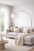 Major-Q Modern Arcing Floor Lamp - Tall Stand Up Arching Drum Shade - Large Contemporary Floor Lamp for Dining Rooms and Bedrooms - Corner Lamp for Office Lighting and Home Decor