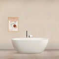 59 inch small size stone resin solid oval shape freestanding bathtub for the bathroom