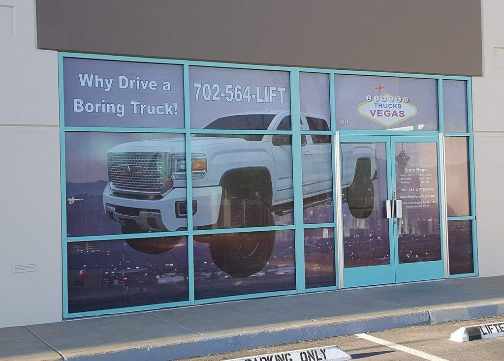 Custom Perforated Window Sign, Decal, Sticker, One Way Vision Film, Vehicle, Store, Building Wrap, Full Color, Design Online or Print Your Design (4 X 8 ft (H X W))