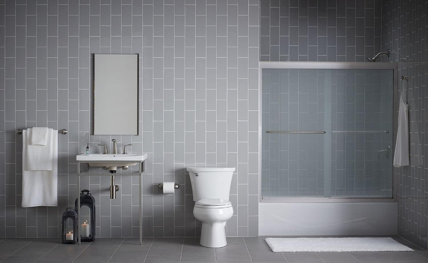 KOHLER 716-0 Villager 60' x 30-1/4' Alcove Cast Iron Bathtub with Right-Hand Drain and Integral Apron, Safeguard Slip-Resistant Surface, White