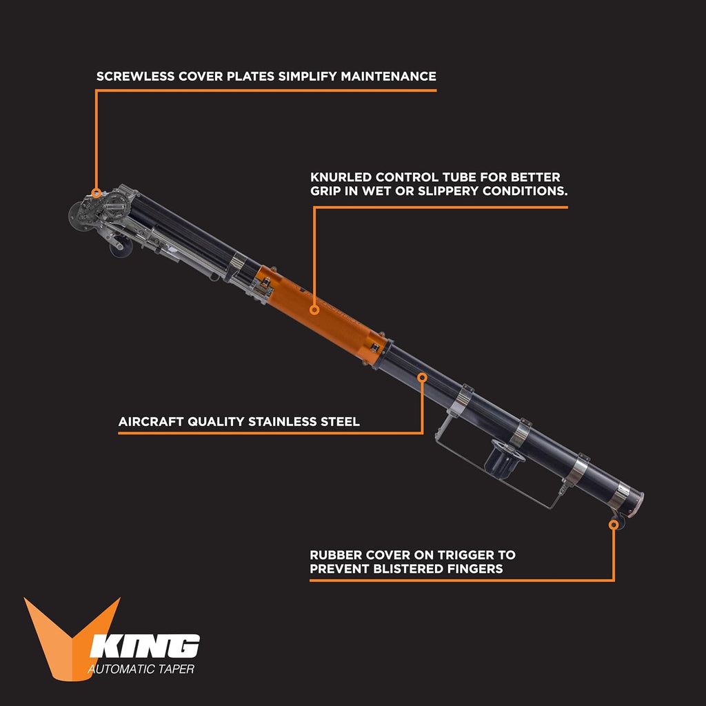 King Automatic Taper | Drywall Master – Precision Taping for Flats & Butt Joints – Easy Clean Stainless Steel Drywall Master Tool – Chicago Family Owned