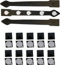 The Rustic Express - Self Adhesive 3 Iron Straps 18' & 20 Square Pyramid Clavos 1-1/2' - Decorative Hinges & Clavos for Farm, Fiberglass, Metal, Wooden Gate Hinge and Garage Door Hardware - Black