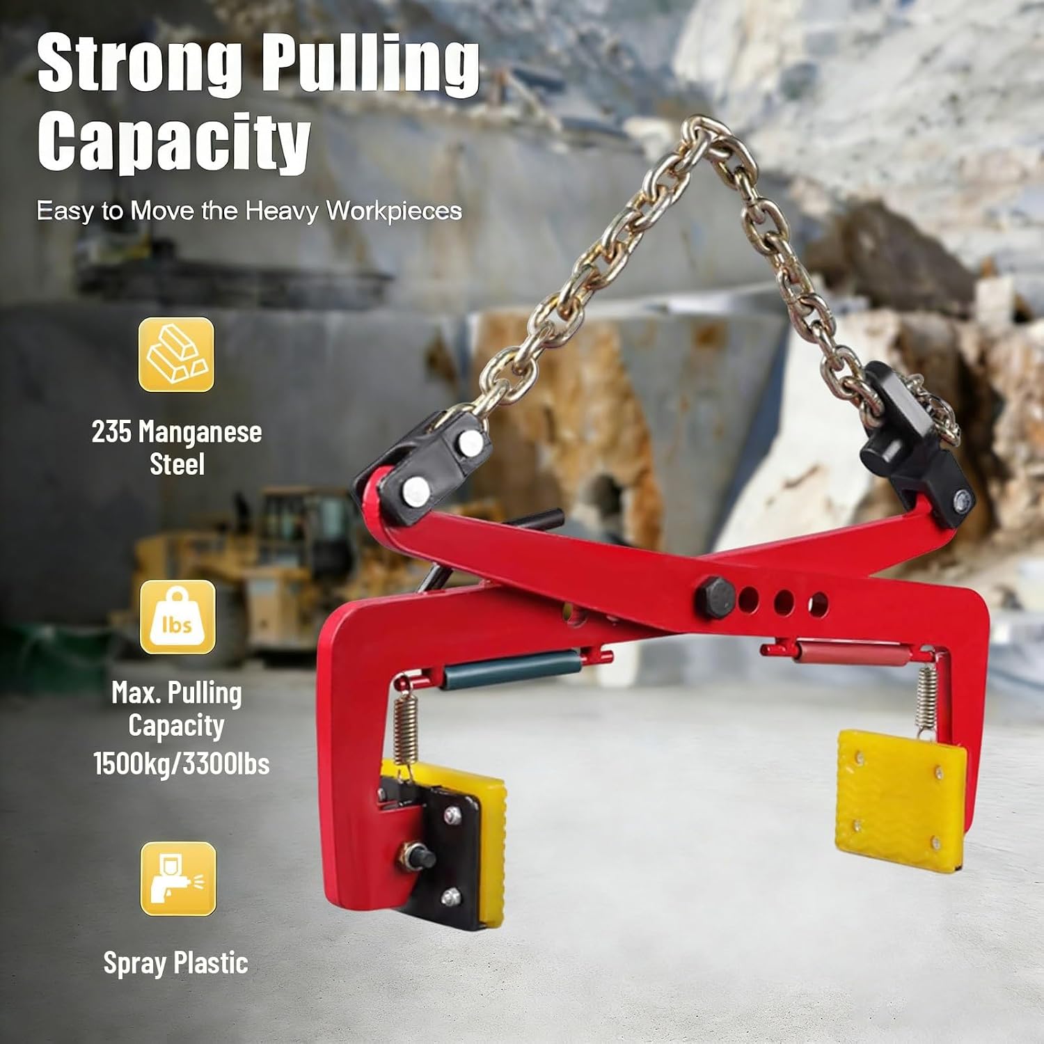 Granite Slab Lifting Clamps Marble Heavy Duty Stone Carrying Clamps For Lifting Handling Transporting, Adjustable Range Heavy Duty Stone Scissor Lifter Clamp(36in)