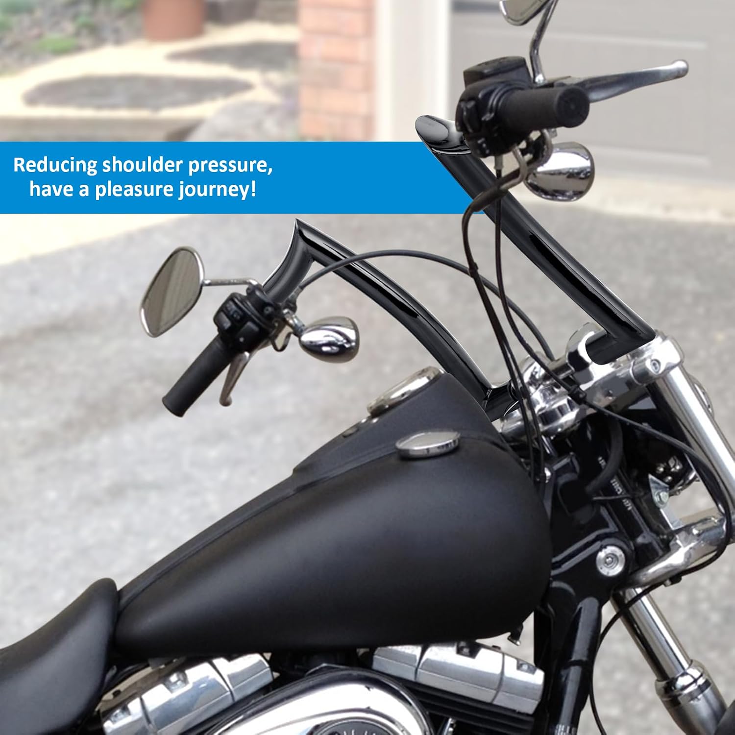 Wsays 12 Inch Pre-wired Handlebar Ape Bar Horn Compatible with Harley Softail 2011-2024 Fit Dyna 2012-2017 Fit Sportster 2011-2022 Fit Touring Road King 2015-Later