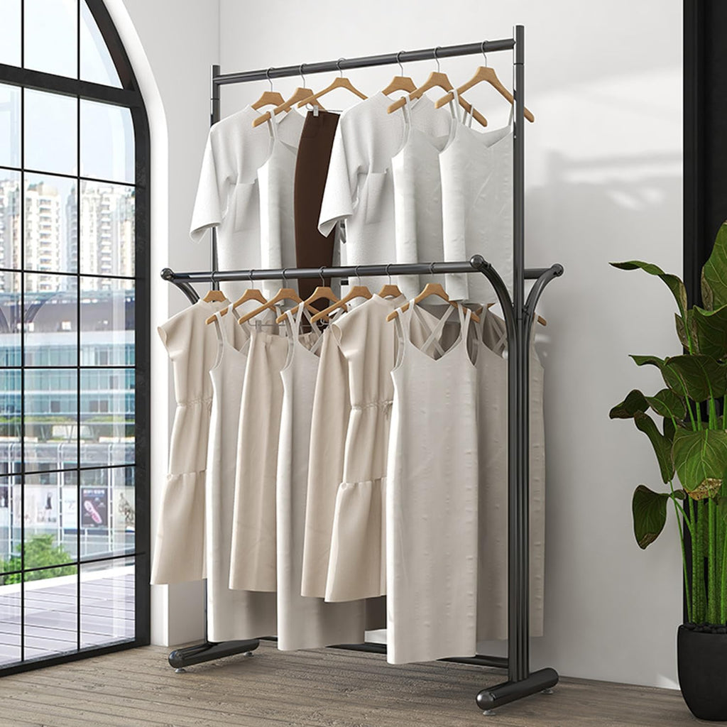 Multi-Functional Clothes Rack, Portable Retail Clothing Rack, Heavy Duty Bedroom Garment Rack, Boutique Clothes Display Racks for Commercial,Gold,80CM