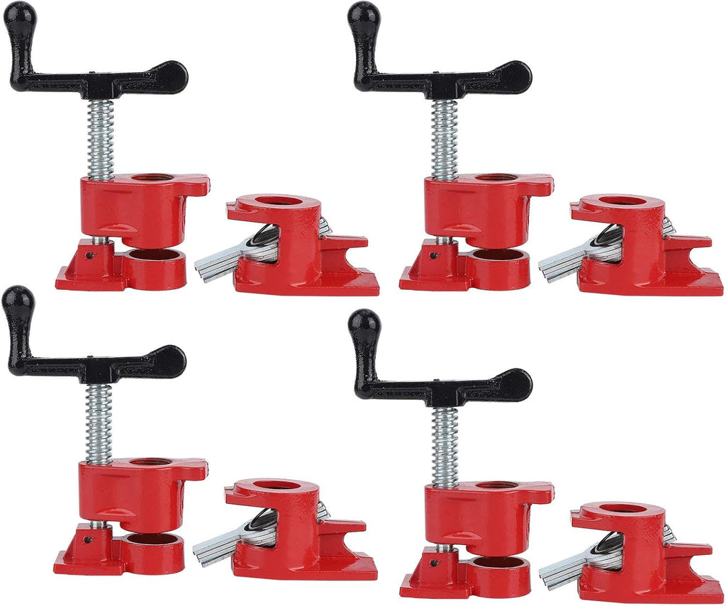 4 Pack 3 4, 4Sets Quick Release Heavy Duty Wide Base Iron Wood Gluing Pipe Clamp Set Serre Joint a Tube Metal Woodworking Workbench Clamps Cast for Woodw with Unique