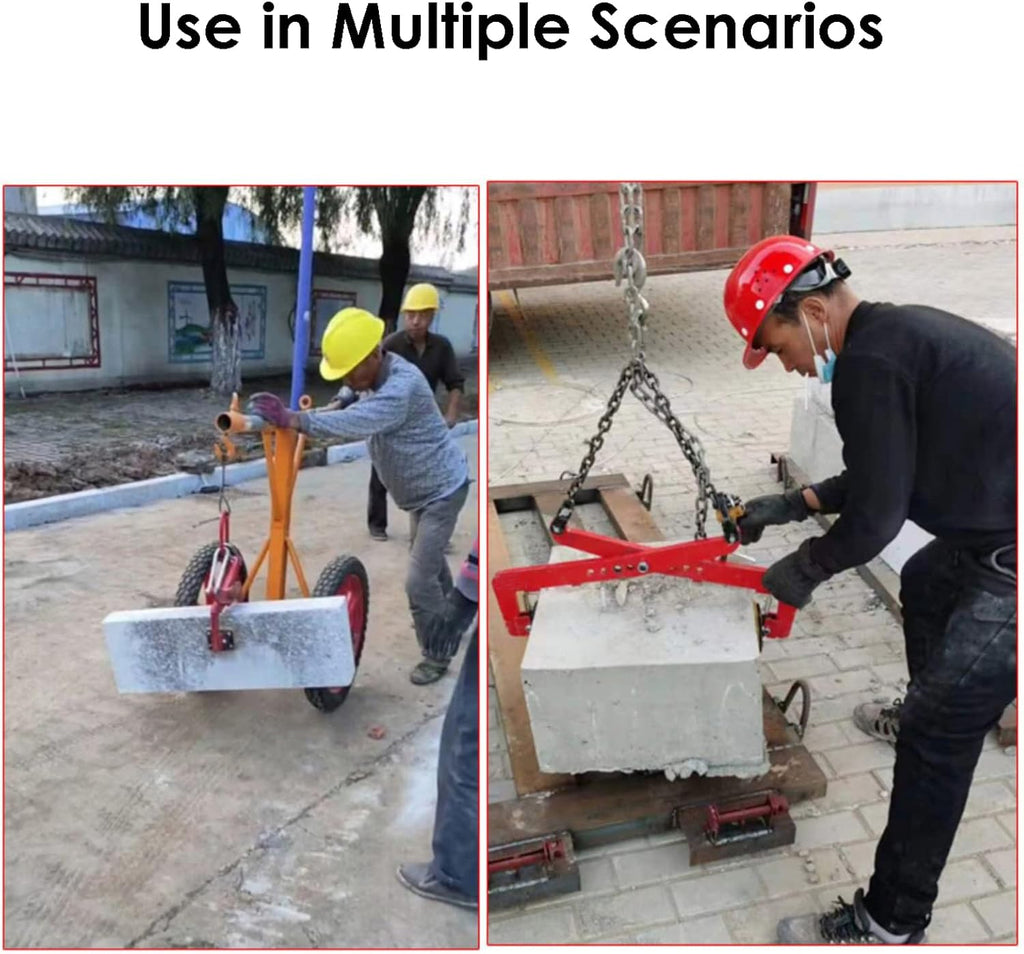 Heavy Duty Vertical Plate Lifting Clamp, Stone Clamps Duty, Steel Plate, with Chain for and Transporting Hanging Fixture Clip Slate(47in)