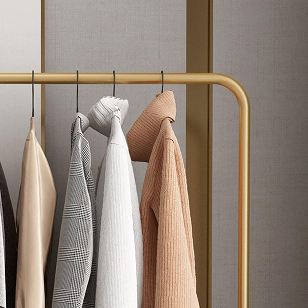 Clothing rack Modern And Simple Coat Racks Heavy Duty Metal Garment Rack With 5 Hooks Large Capacity Indoor Clothes Rail Retail Clothing Display Rack,Gold 60x40x170cm