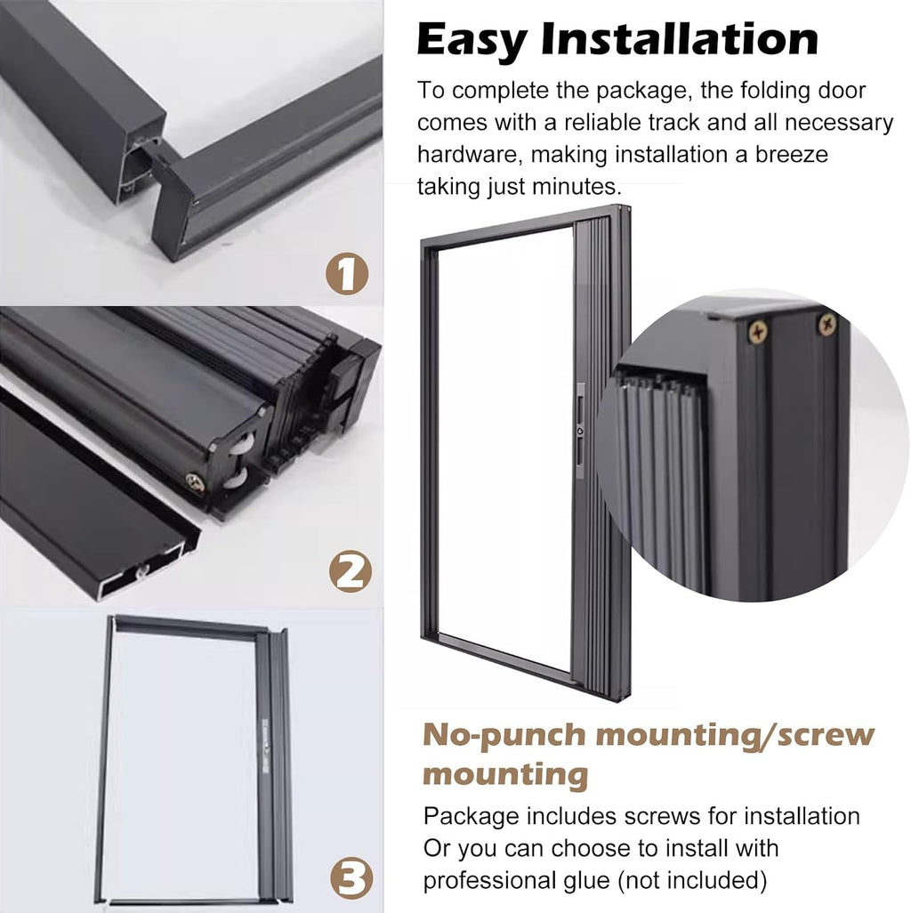 No Drill Retractable Sliding Screen Door 80 in High, Pet Proof Folding Doors Interior Room Divider, Breathable Screen Mesh Doors with Aluminum Frame(71x80in(180.3x203.2cm))