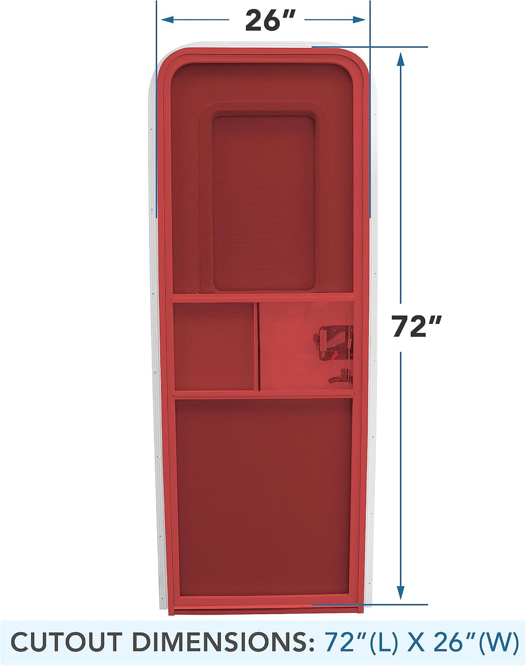 RV Entry Door 30' x 72' Face Mount Foam Core Passenger Side Door with Radius Corners on Top and Square Bottom with Screen Door (30 (W) X 72 (H) Pass Side, White)