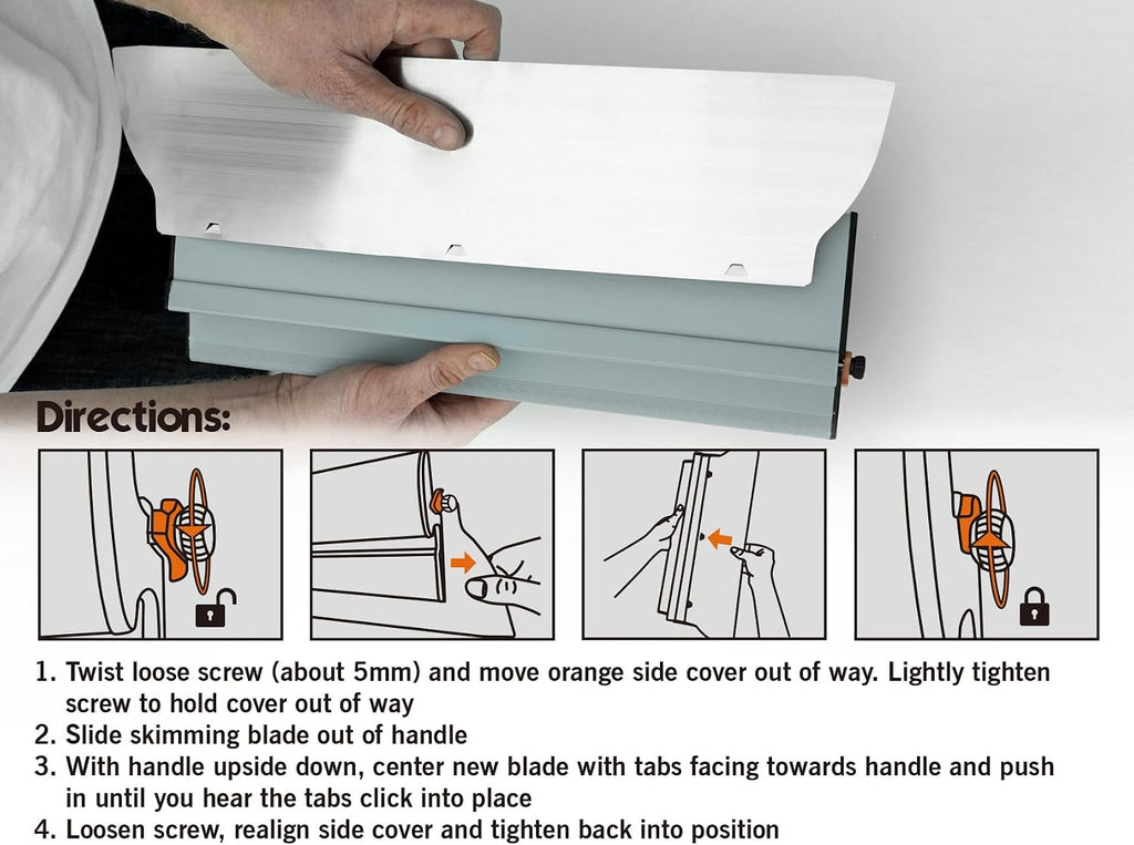 ROLLINGDOG Drywall Skimming Blade Set - 4pcs Skimming Blades With Extra blades,Taping Knife,Putty Knife,3pcs Hand Sander with Sandpapers And Extension Pole for Drywall Jobs