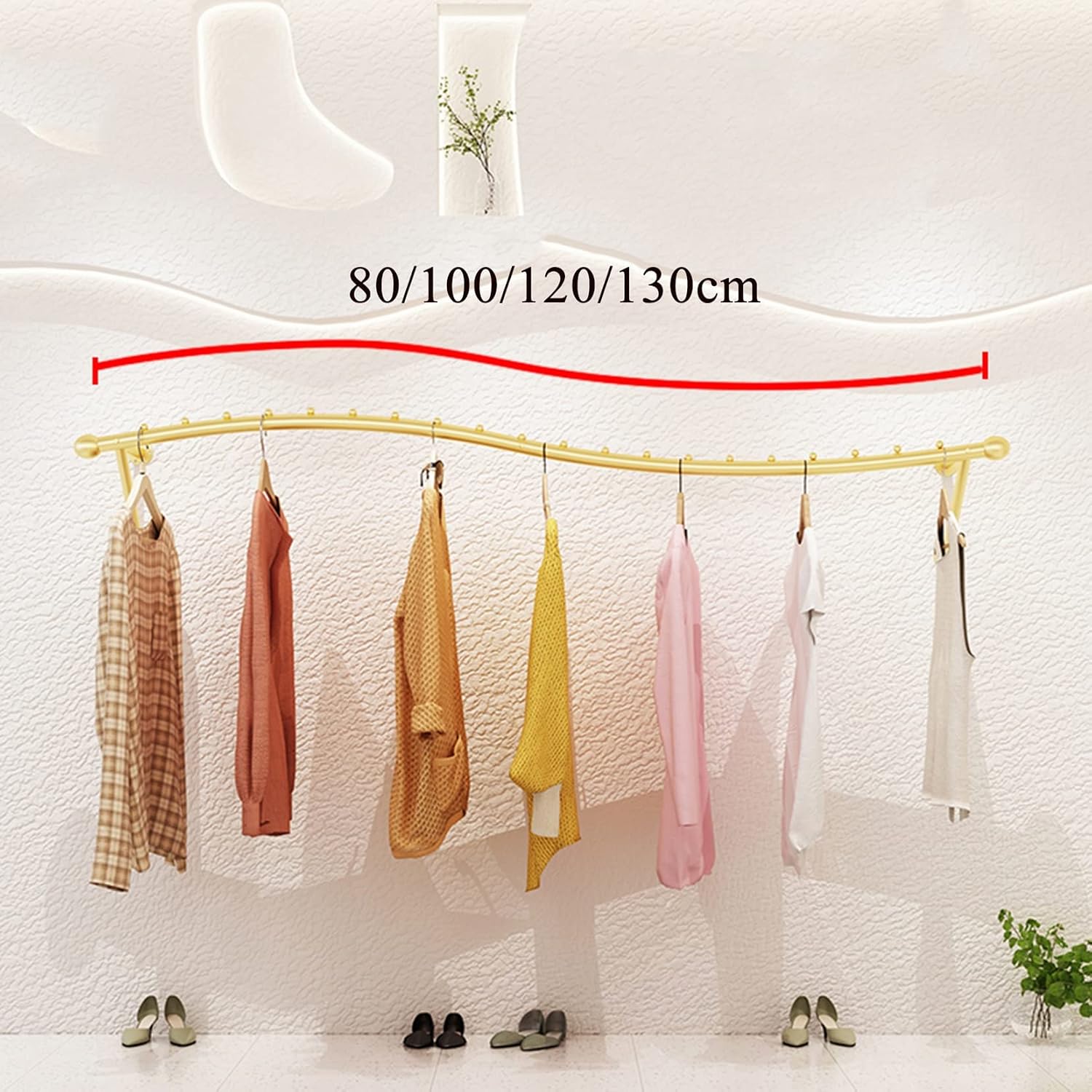 Wall Mounted Garment Rack,Clothes Rack,Display Rack,Wall Mounted,Clothes Rail,Clothes Rack,Commercial Hanging Organizer,Organisati (C-100cm/39.4inch