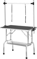 New Large Pet Grooming Table for Dog Cat with Adjustable Arm and Clamps Heavy Duty Portable dog grooming table w/Arm & Noose & Mesh Tray (46INCH, BLACK)