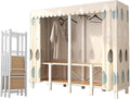 Foldable Portable Closet with Cover, Heavy Duty Armoire Wardrobe, 67.7 in Covered Clothes Rack, Storage Garment Racks for Hanging Clothes(A,192cm/75.6in)