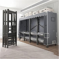 Heavy Duty Wardrobe Closet With Cover, Foldable One-Piece Folding Base, Portable Covered Clothing Coat Storage Organizer, Metal Garment Rack For Bedrooms(Blue 1,110x50x170cm)