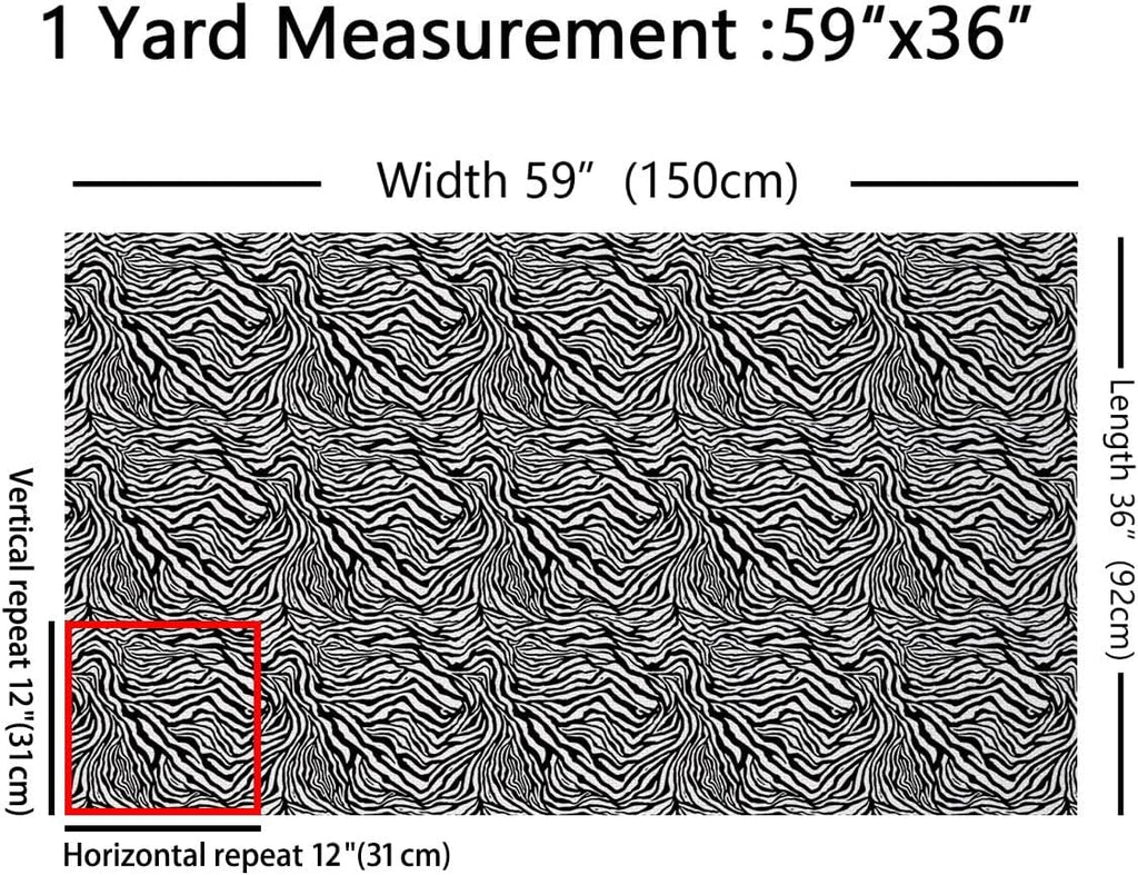 Black White Geometric Striped Fabric by The Yard Africa Wildlife Animal Skin Home DIY Fabric by The Yard Zebra Fur Print Soft Flannel Polyester No Stretch Fabric Quilting Sewing,10 Yard