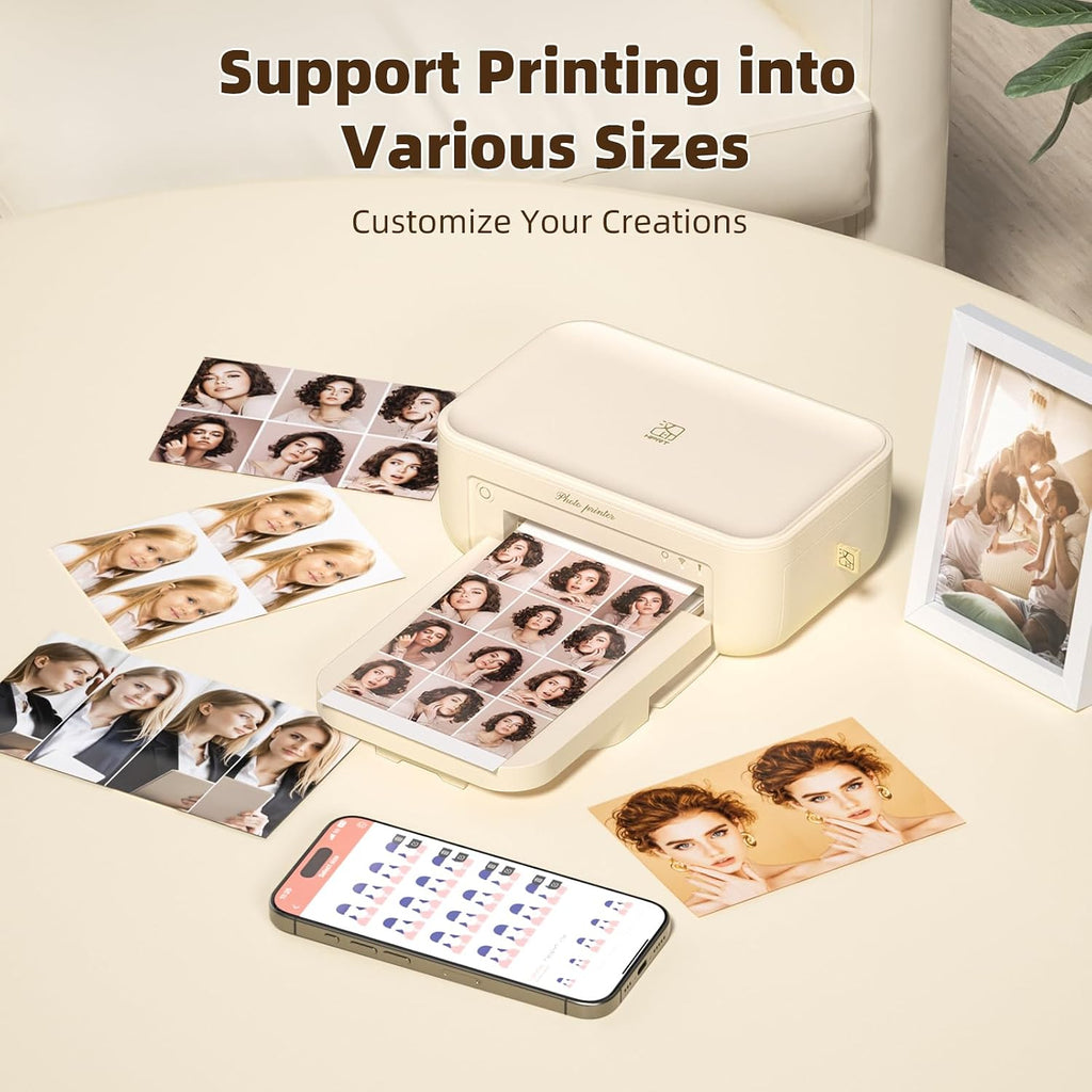 HPRT CP4100 Photo Printer - Plus 4x6 Bluetooth Instant Picture Printer with 20 Sheets & Ribbon - Wi-Fi, Premium Dye Sublimation - 300 DPI Display Resolution - Editing App for Fun, Creative Photos